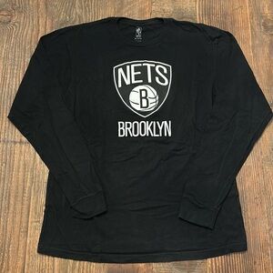 Brooklyn Nets Black Long Sleeve Shirt.  Boys XL EUC